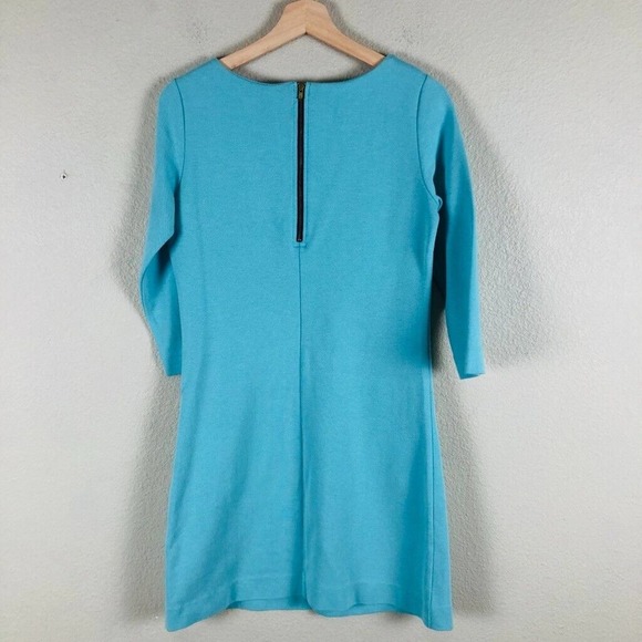 LILLY Pulitzer Dress Blue Turquoise Shift Knee Length Zip Versatile Size Small - Picture 2 of 16